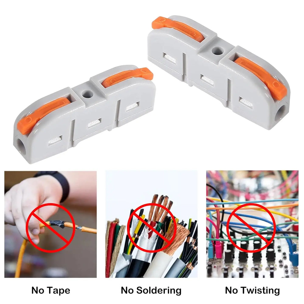 50 x Lever Nut Wire Connectors 1 to 1 Inline Wire Cable Connector Clamp Terminal