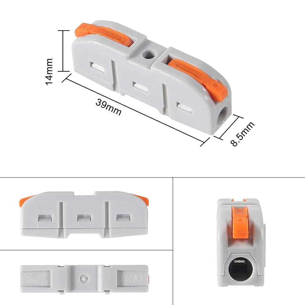 50 x Lever Nut Wire Connectors 1 to 1 Inline Wire Cable Connector Clamp Terminal