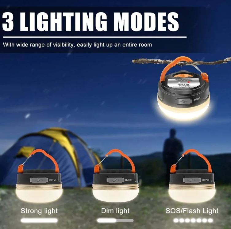 10w Rechargable LED 1800mah Camp light hang and magnetic USB Charge Light (1pc)