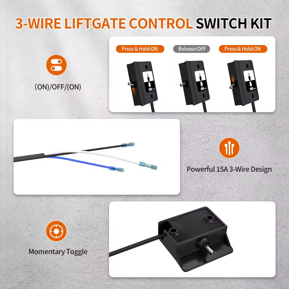 Liftgate Control Switch ON/Off/ON 3 Wire for OEM 80001431 80000429 80000425