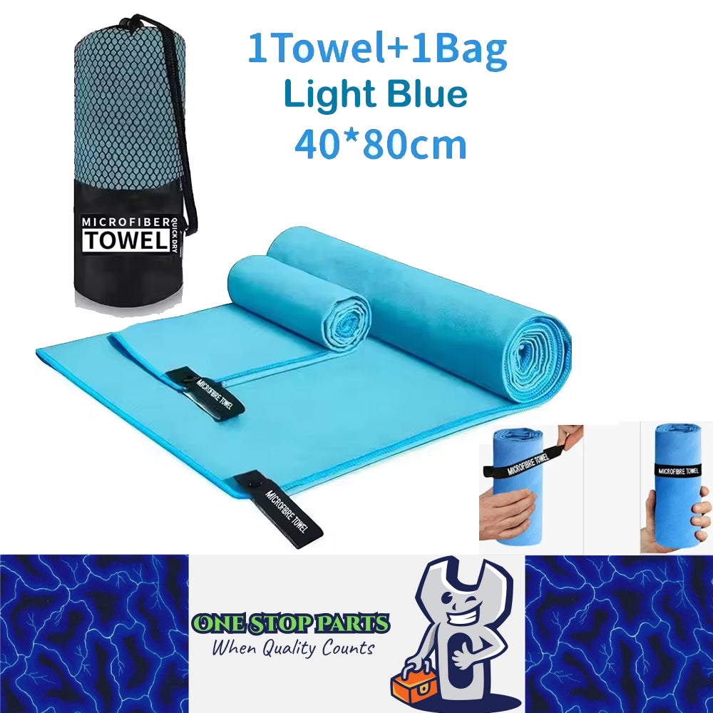 Light Blue Quick-Drying Sports Towel 40x80CM Swimming Gym Camping Beach Towel
