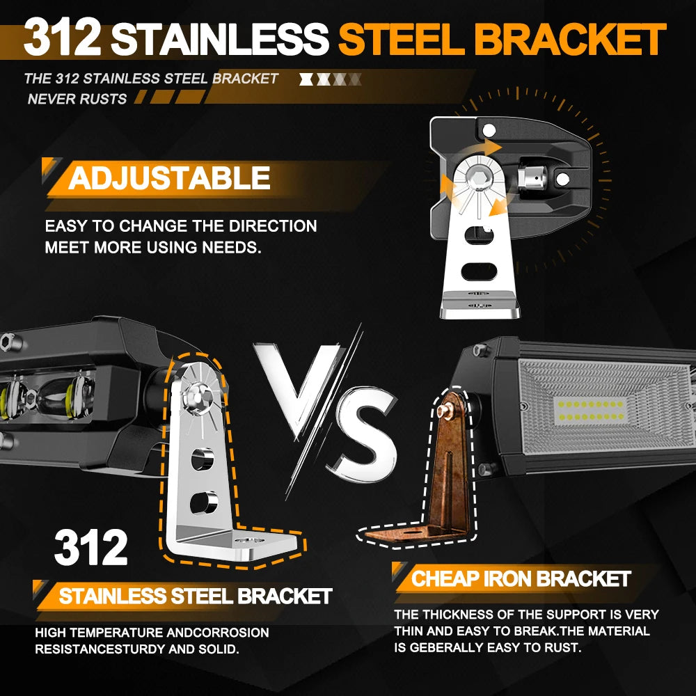 Curved LED Light Bar 997mm 360W Flood Beam Spot Beam Combo LED Work Light Bar