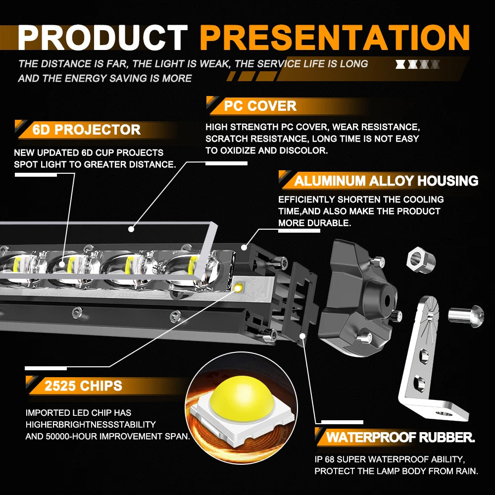Curved LED Light Bar 997mm 360W Flood Beam Spot Beam Combo LED Work Light Bar