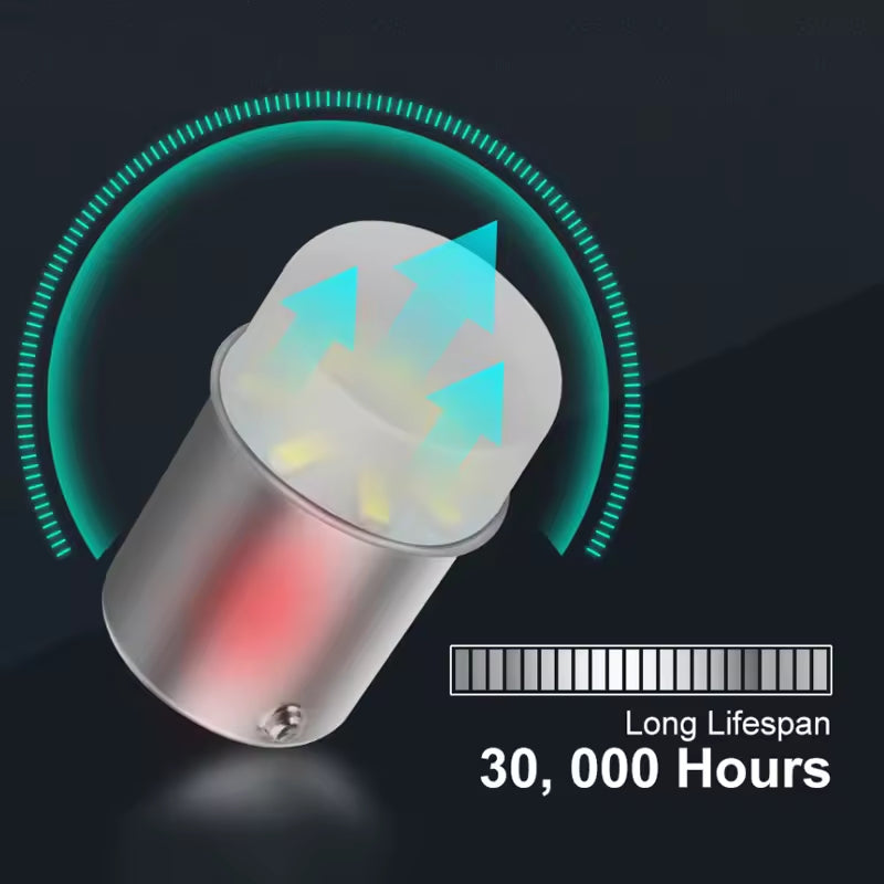 6 x Red BAY15D 1157 12V 9SMD 600LM LED Condensing Lens Red (6pcs)