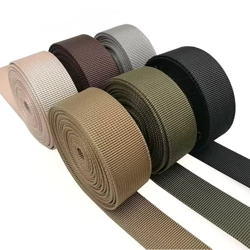 5m x 32mm Coffee Nylon Webbing Strap Safety Belt Knapsack Bag Leash DIY Craft