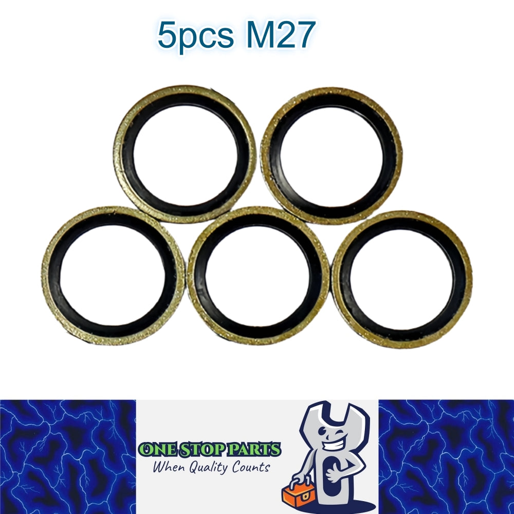 5 x M27 Washer Seal Bonded Washers Metal Rubber Oil Plug Gasket Sealing O Rings