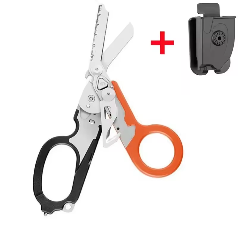 Multifunction 6 in 1 First Aid Tactical Folding Scissor Outdoor Survival Tool