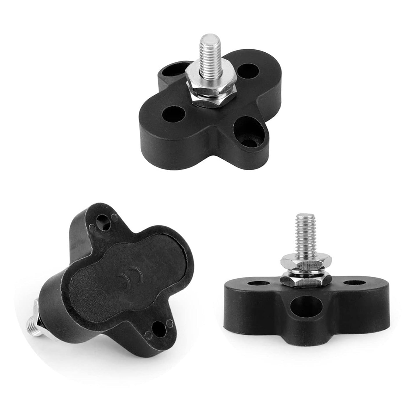 M6 Black Insulated Power Distribution Stud Terminal Block M6 Single Stud