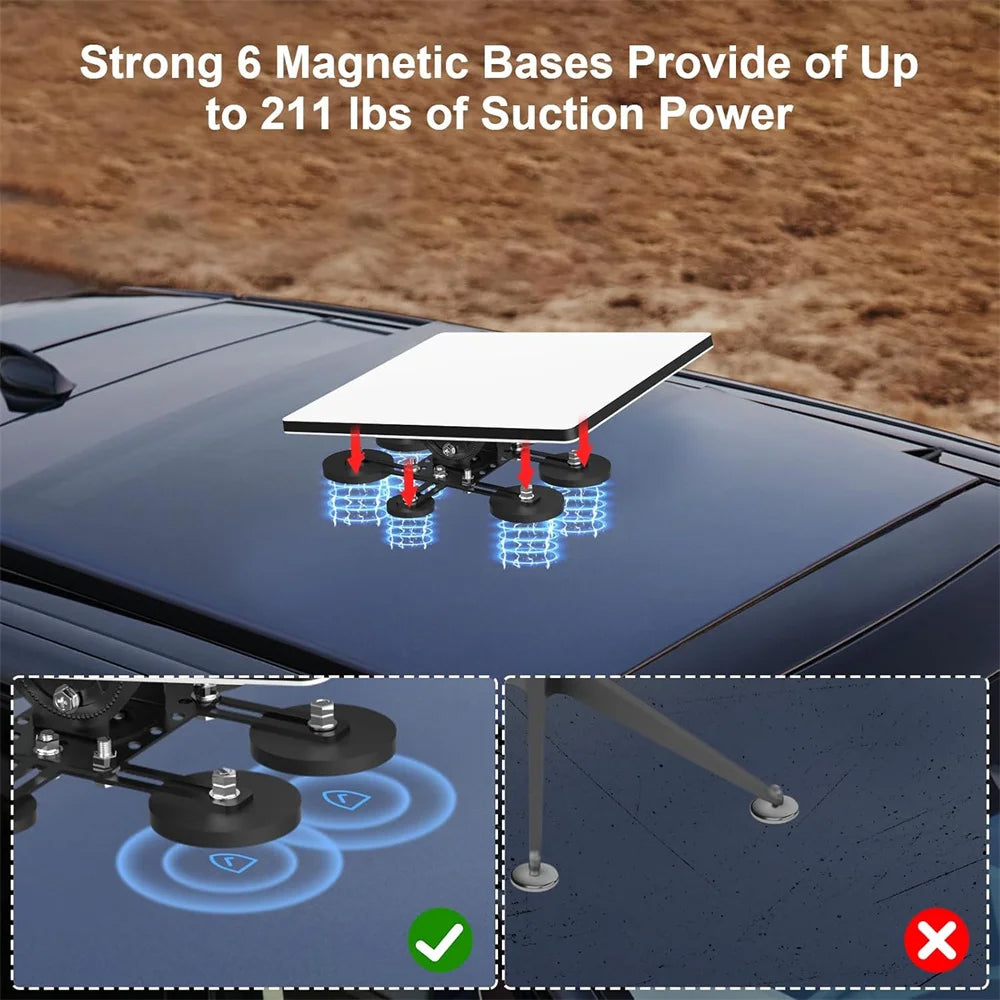 Starlink Mini V4 Magnetic Roof Mount Kit Car RV SUV Yacht Adapter 6 Base Bracket