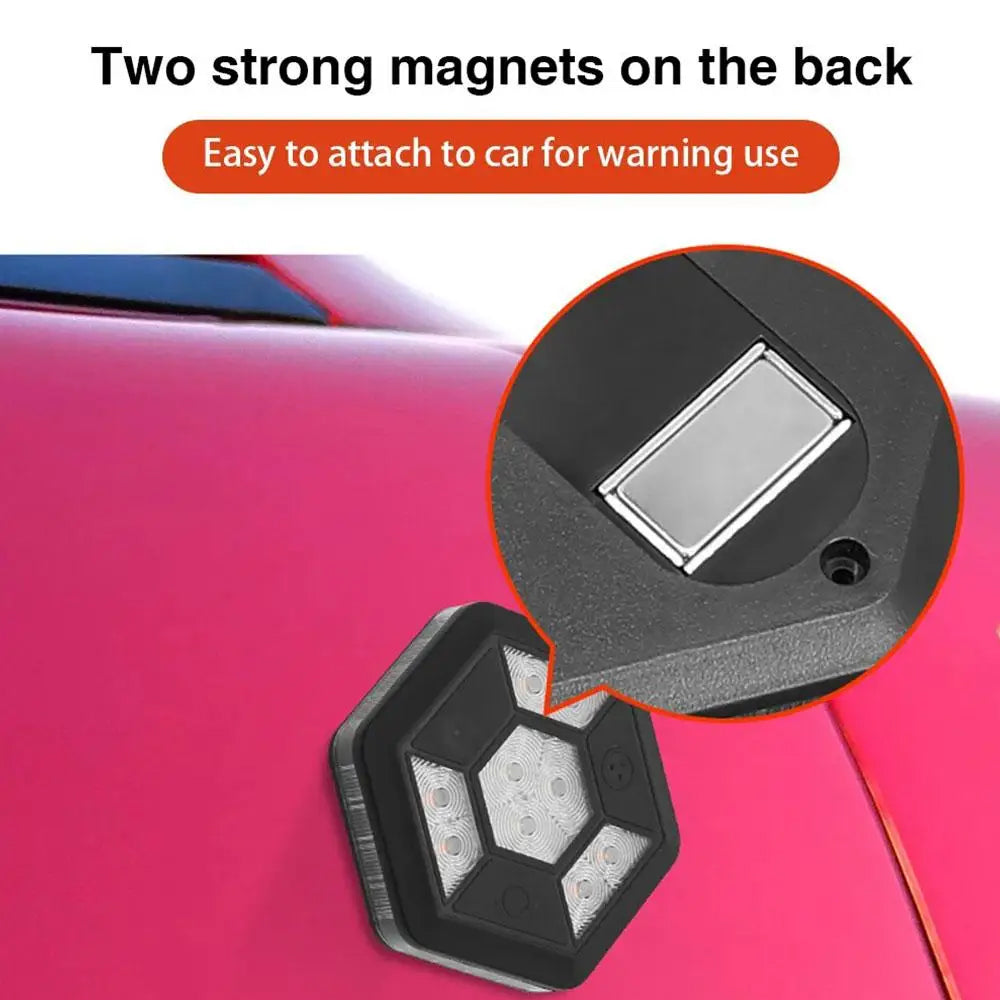 Amber White Magnetic Rooftop Strobe Light Beacon Lamp USB Warning Flashing Light
