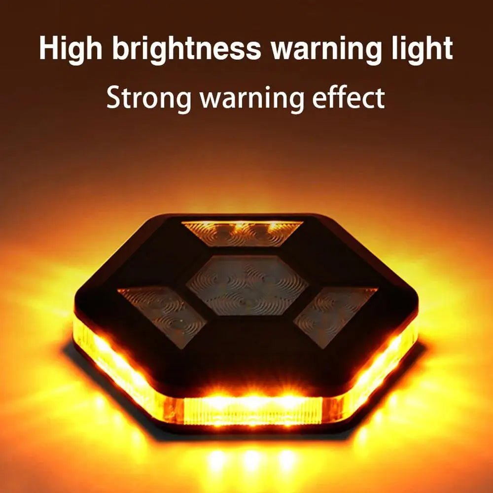 Amber White Magnetic Rooftop Strobe Light Beacon Lamp USB Warning Flashing Light