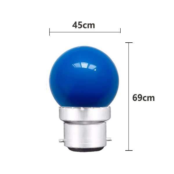 50 x Blue 12v B22 1W LED Bubble Globe Frosted Blue Lens sign party (50pcs)