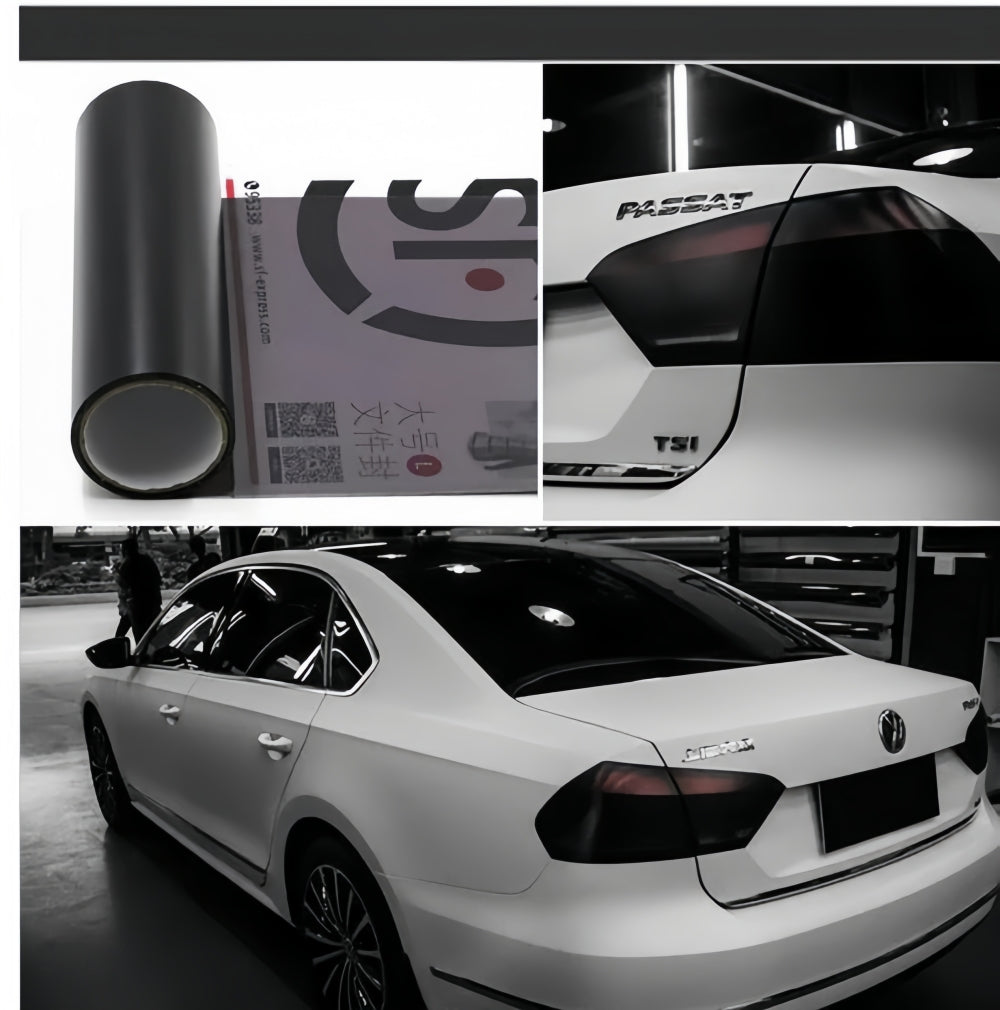 Matte Black PVC Tint Film Wrap for Headlights and Tail Lamps 30cm x 200cm film