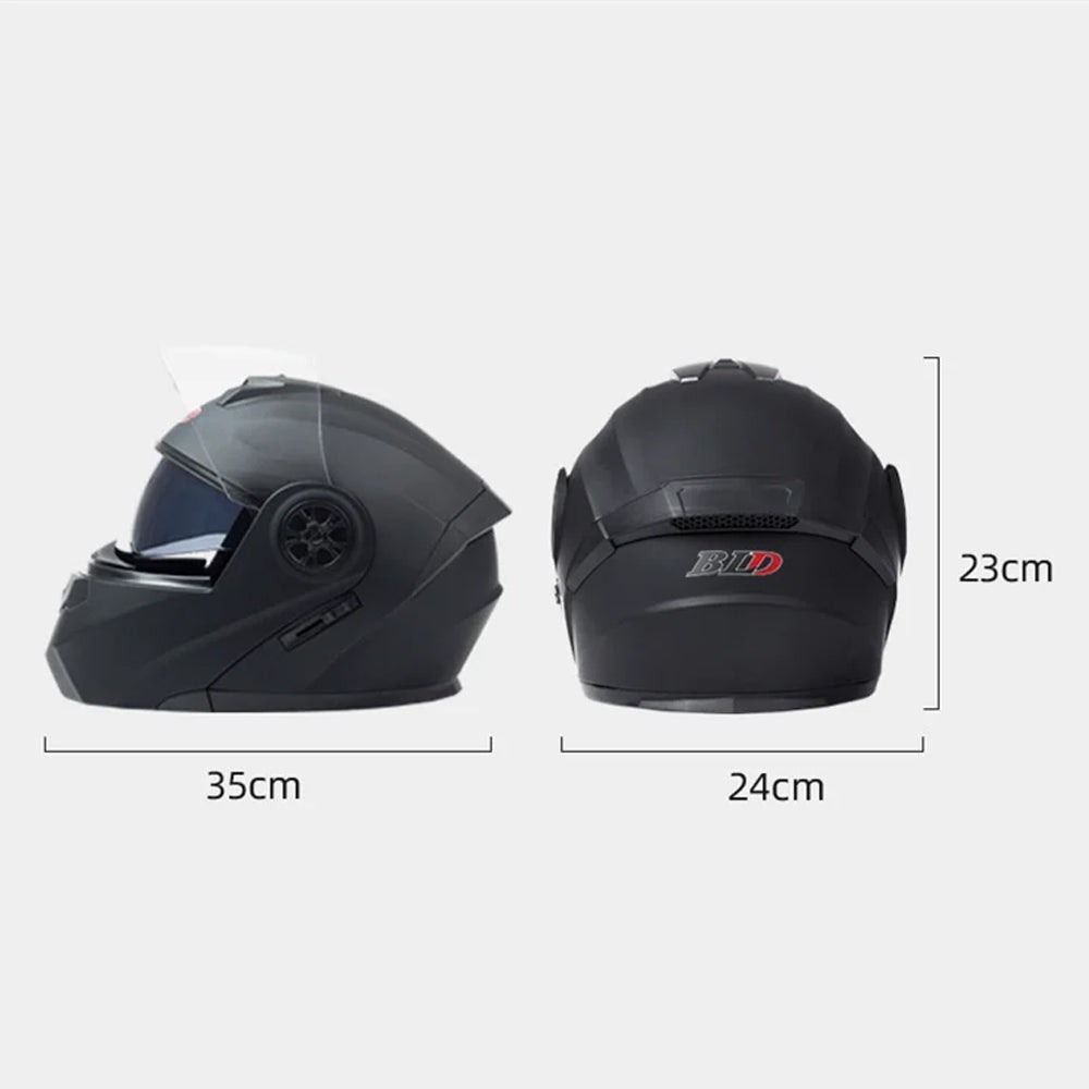 Black Size XL Motorcycle Full Face Helmet Men Women Dual Lens Sun Glass Helmet