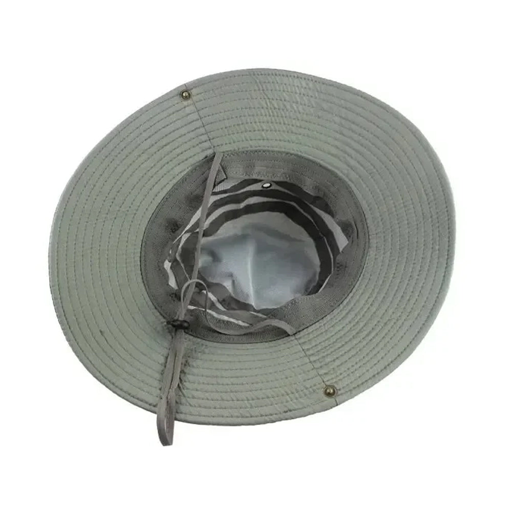 Light Green Men Bucket Hat UV Protection Wide Brim Panama Hiking Fisherman Hat
