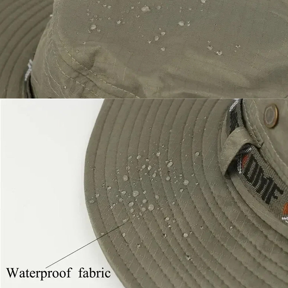 Light Green Men Bucket Hat UV Protection Wide Brim Panama Hiking Fisherman Hat