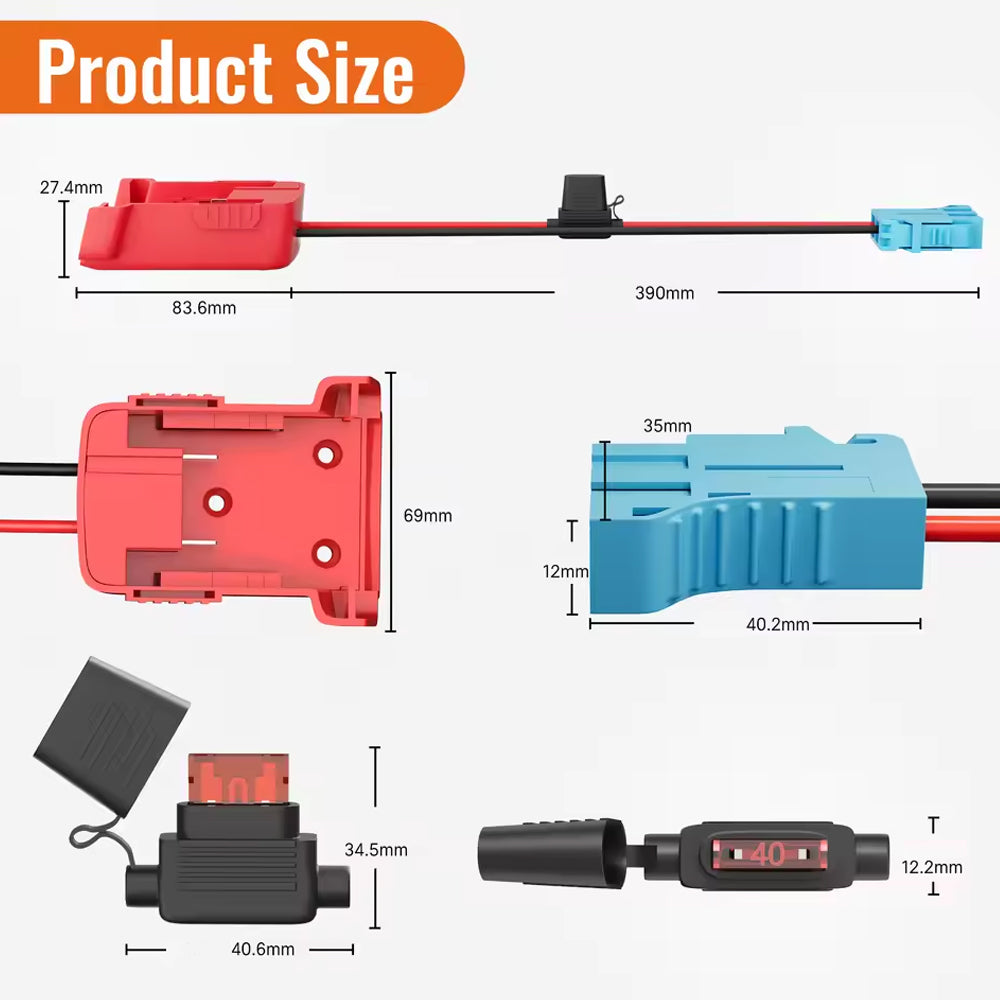 1 x Milwaukee M18 Power Wheel Battery Adapter Compatible Peg-Perego Riding Toy