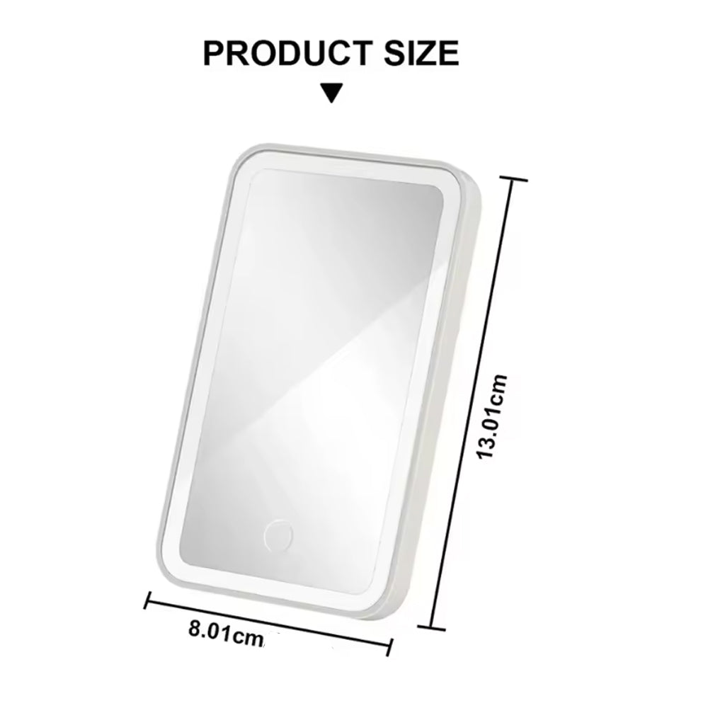 Pink Mini Car Makeup Mirror Sun Visor Plate LED Fill Light Vanity Makeup Mirror