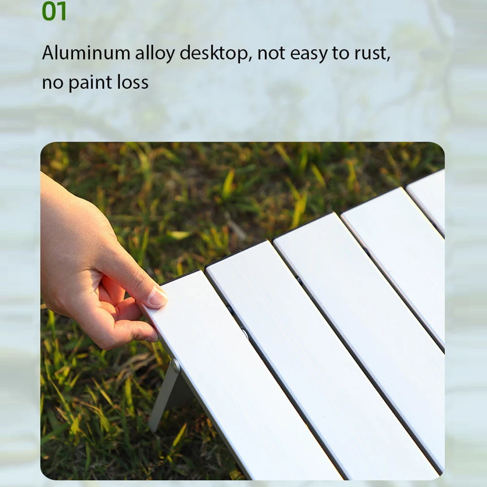 Mini Silver Camping Table Ultralight Portable Aluminum Folding Outdoor Table