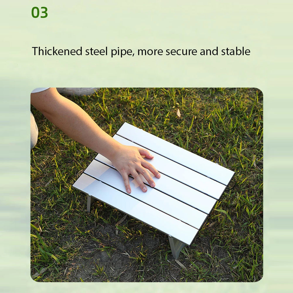 Mini Silver Camping Table Ultralight Portable Aluminum Folding Outdoor Table