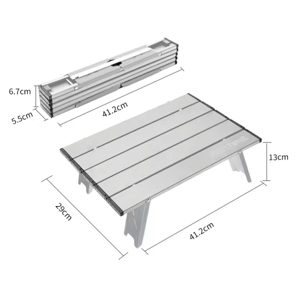 Mini Silver Camping Table Ultralight Portable Aluminum Folding Outdoor Table