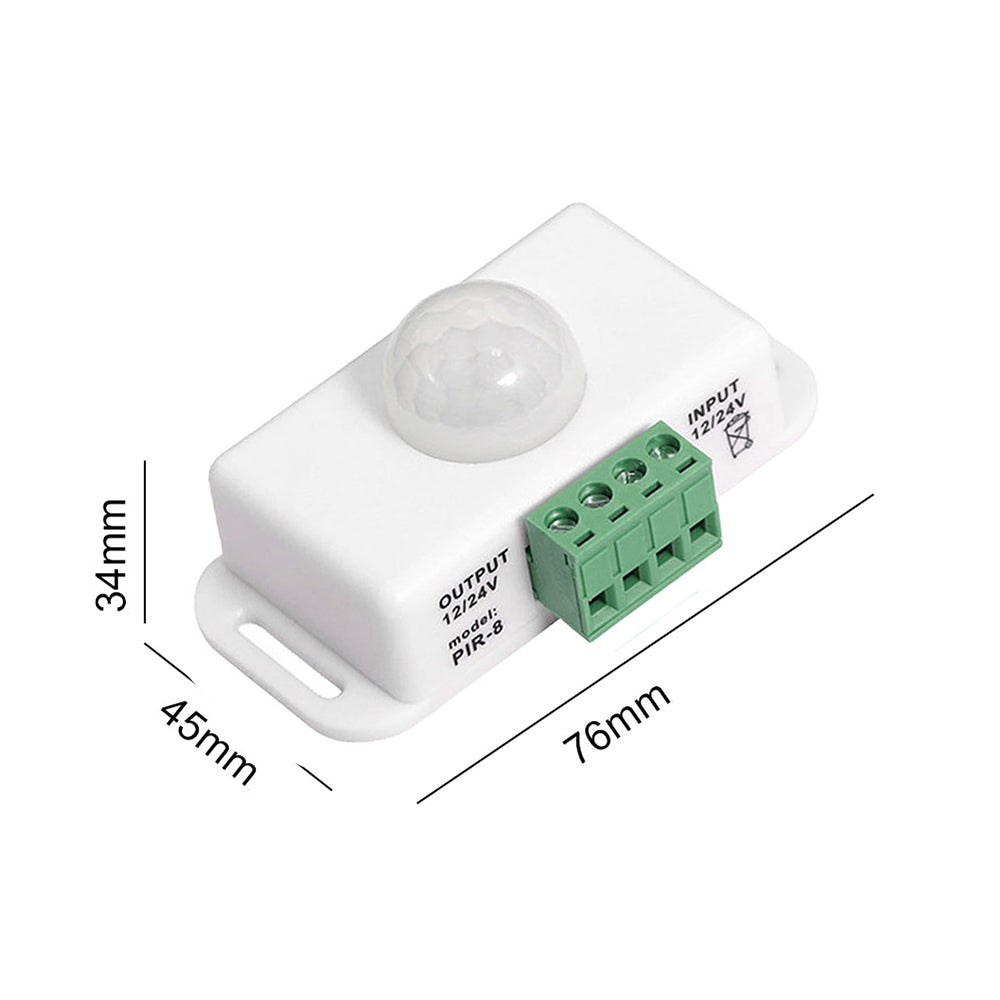12v Motion Detector Suits 12v and 24v DC With 6A Output for Lighting (White)
