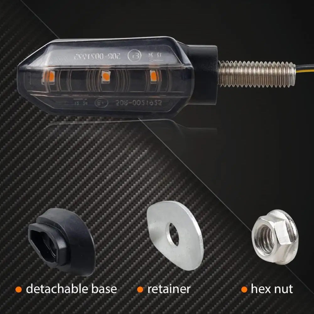 2 x Motorcycle LED Turn Signal Light Mini 8mm Amber Flashing Turn Signal Lamp