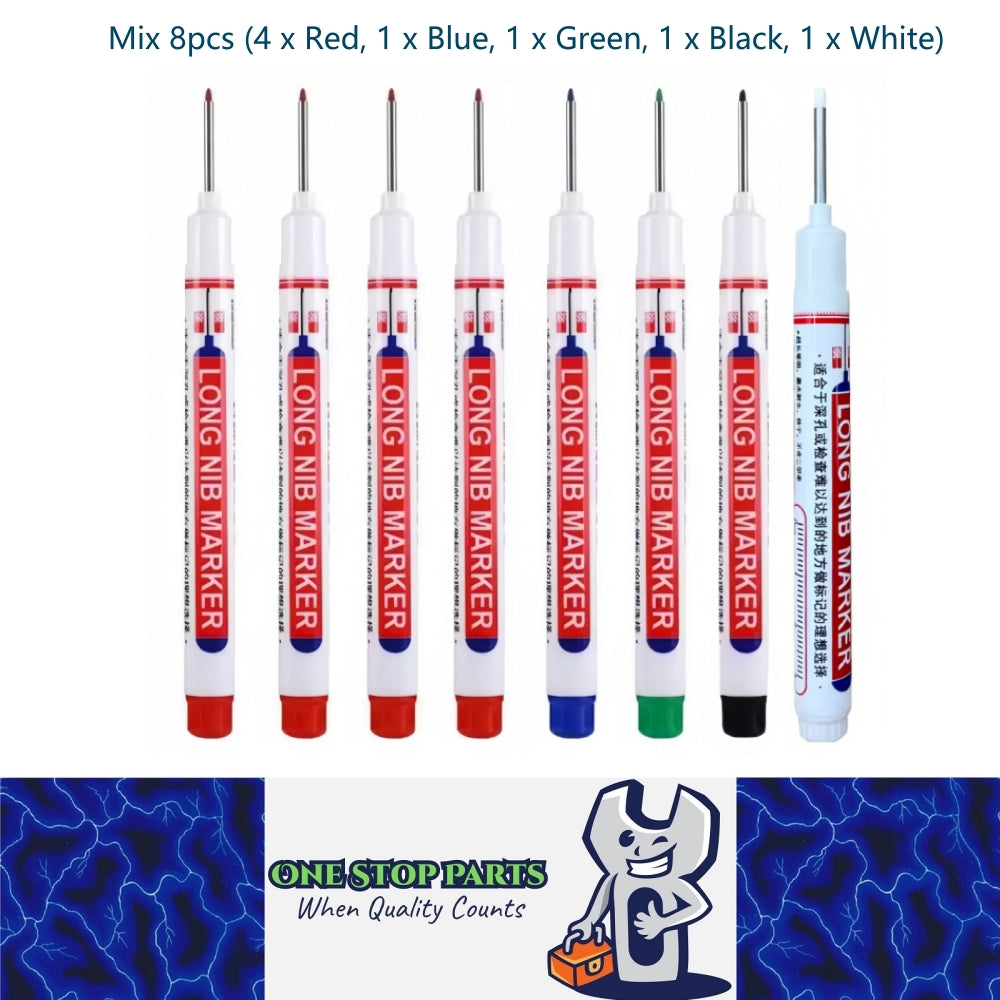 Mix 20mm Deep Hole Marker Pen 4xRed 1xBlue/Green/Black/White Long Tip Nib Marker
