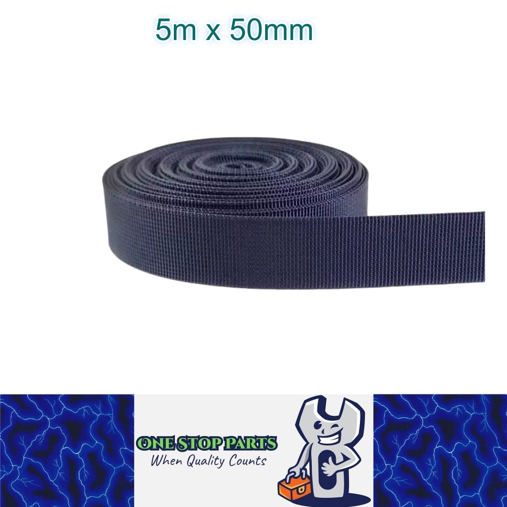5m x 50mm NavyBlue Nylon Webbing Strap Safety Belt Knapsack Bag Leash DIY Craft