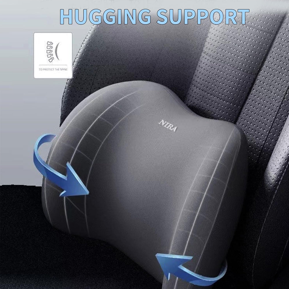 1 Set Brown Car Neck Pillow and Lumbar Support Memory Foam Cushion Soft &Durable