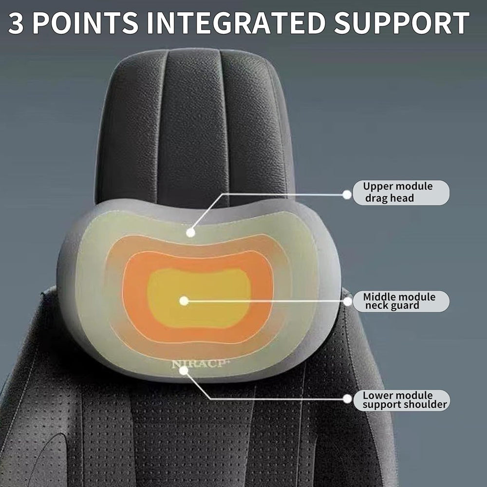 1 Set Brown Car Neck Pillow and Lumbar Support Memory Foam Cushion Soft &Durable