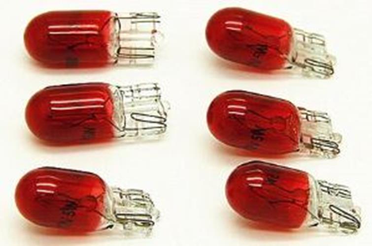 100 x T10 12v 5w Red Coated Incandescent Canbus Globes (100pcs)