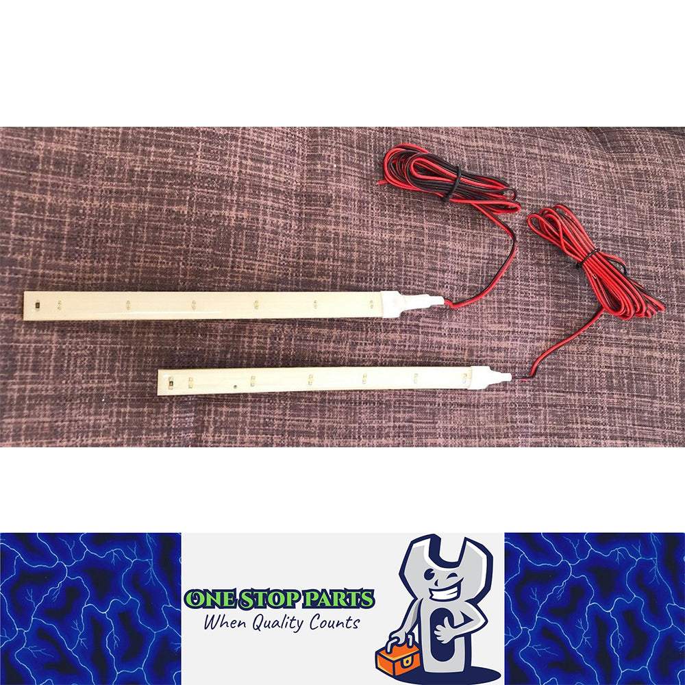 2 X 12v Green Led Strips, Waterproof 150mm Long With 1m Cable With 6smd Green