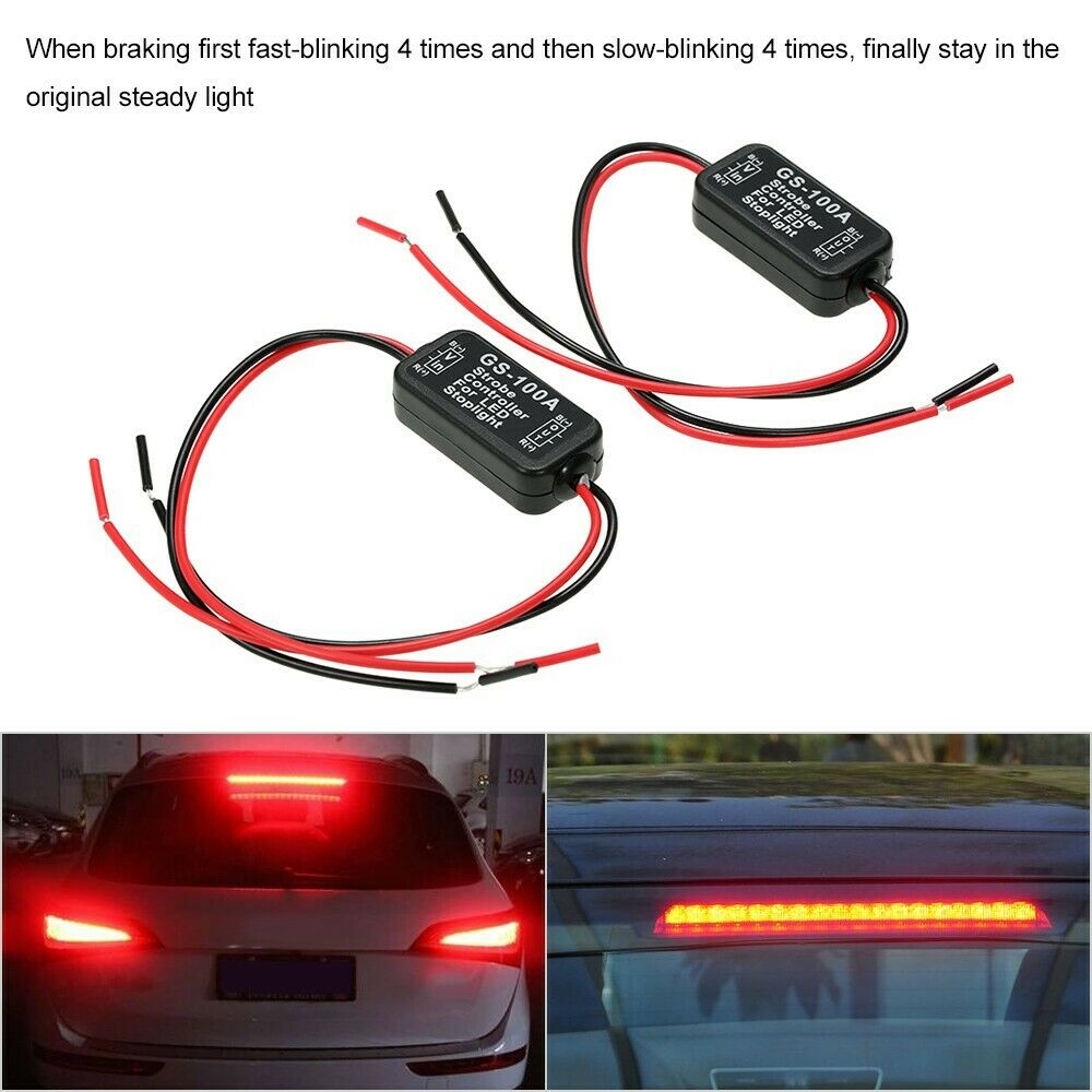 2 x 6-30v BRAKE STROBE CONTROLLERS EASY TO INSTALL Make Brake Lights Flash
