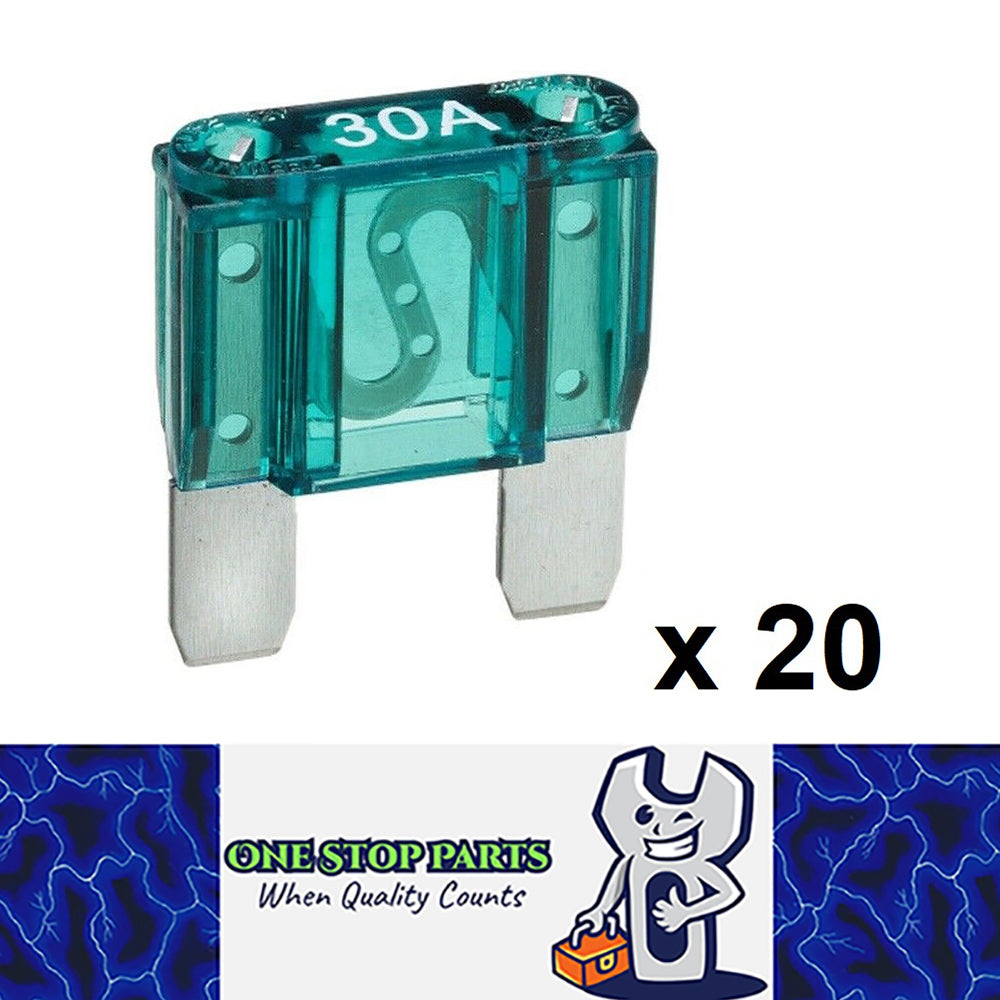 20 x GREEN 30 AMP MAXI BLADE FUSES 30AMP 20PCS FREE DELIVERY BULK BUY