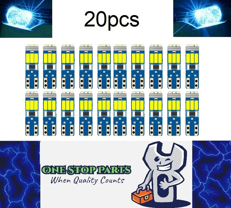 20 x CRYSTAL BLUE T5 Super Bright Canbus 9smd 200 Lumens LEDS FOR DASH (20pcs)