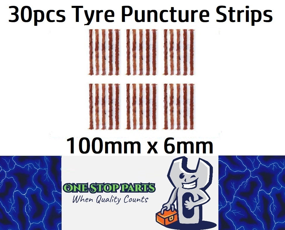 30 x Brown 6mm Tyre repair kit strips for plugging tyre puncture hole (30pcs)