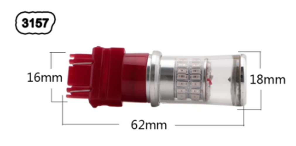 2 x 3157 10-30v WHITE STOP/TAIL SUPER BRIGHT LED GLOBE 180/800LM 2PCS WHITE