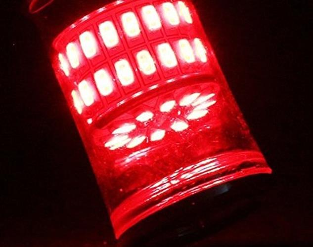 2 x 3157 10-30v RED STOP/TAIL SUPER BRIGHT LED GLOBE 180/800LM RED DUAL 2pcs