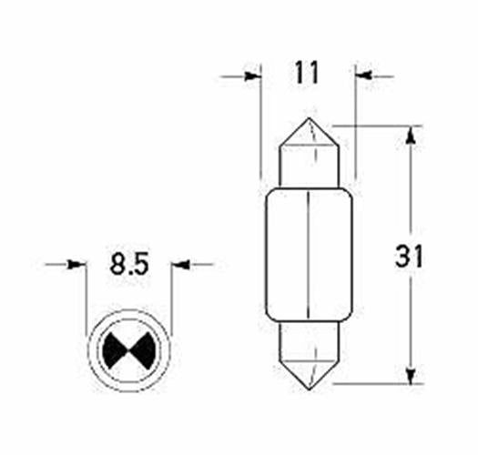 10pc Pack Festoons 12v 31mm 5w Blue Coat Festoon Globes Quality Australian Stock