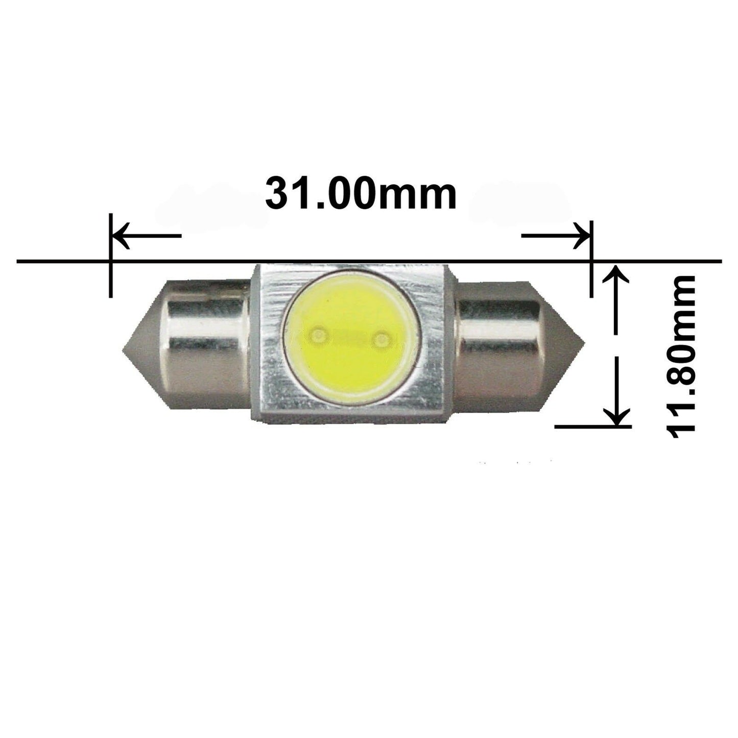 12V 31mm WHITE COB LED FESTOON GLOBE REPLACEMENT 60LM FOR INTERIOR LIGHT