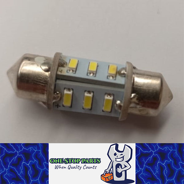 12V 31mm White Festoon LED 12 SMD 3014smd 156 Lumens Cool White 6000k