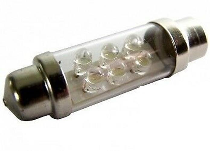 2 x 12V BLUE 36mm FESTOON 6 LED GLOBE 24Lm INTERIOR LED FESTOON BLUE GLOBES