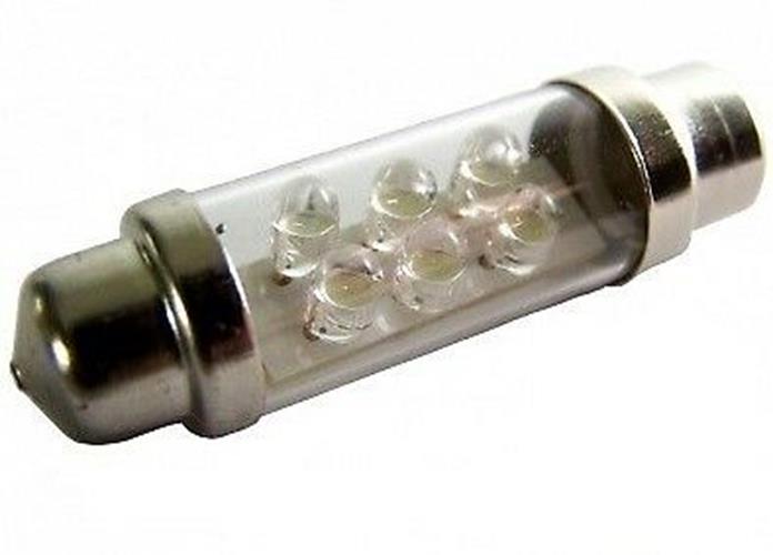 2PCS 12V RED 36mm 6 LED GLOBE 24 LUMENS INTERIOR LED FESTOON GLOBE X 2