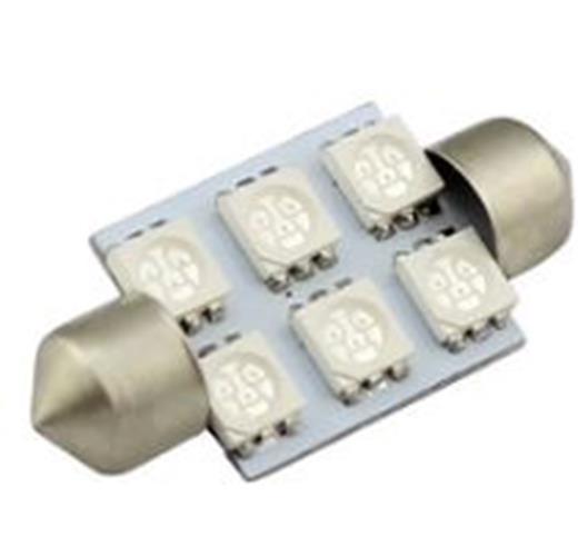 12V 36mm BLUE Festoon LED Globe 6smd bright 132 Lumens Interior Globe