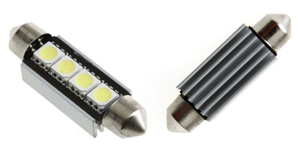 CANBUS 12V GREEN 39mm 4 SMD FESTOON GLOBE 88 LUMENS VERY BRIGHT FESTOON LED