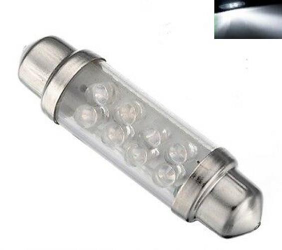 2 x 12V WHITE 39mm 8 LED FESTOON GLOBE 32 LUMENS FOR INTERIOR LIGHT GLOBE