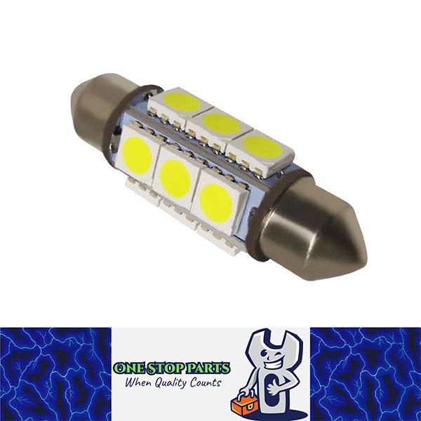 12V WHITE 39mm 12 SMD FESTOON GLOBE 264 LUMENS VERY BRIGHT FESTOON LED