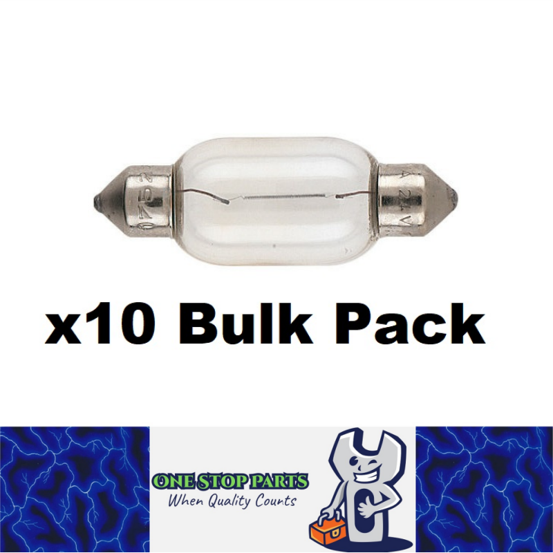 10 x 41mm 12V 18W FESTOON GLOBES 12 VOLT 18 WATT BASE TYPE 41mm 10PC PACK