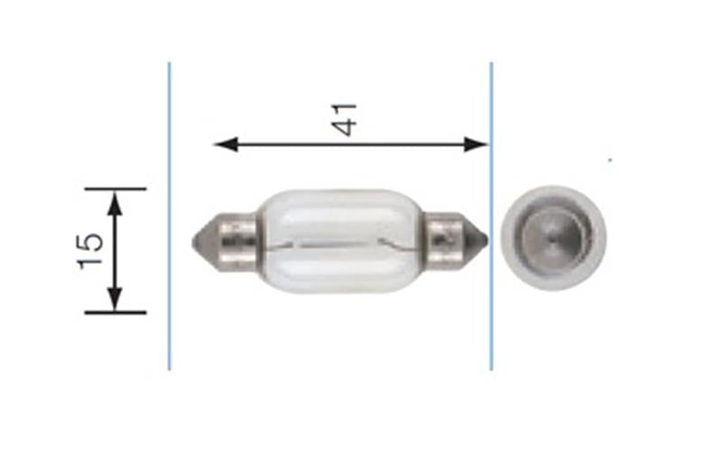 10 x 41mm 12V 18W FESTOON GLOBES 12 VOLT 18 WATT BASE TYPE 41mm 10PC PACK